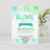 Slime verjaardagsuitnodiging kaart (Staand voorkant)