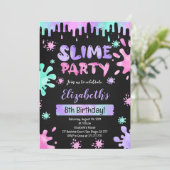 Slime verjaardagsuitnodiging kaart (Staand voorkant)