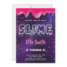 Slime verjaardagsuitnodiging