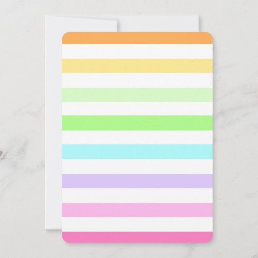 Slime verjaardagsuitnodiging, pastel regenboogmeis kaart (Achterkant)