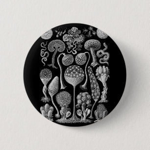 Slime vormen in zwart-wit ronde button 5,7 cm