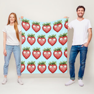 Slimme Aardbei  Fleece Deken
