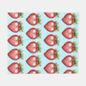 Slimme Aardbei Fleece Deken (Voorkant (Horizontaal))