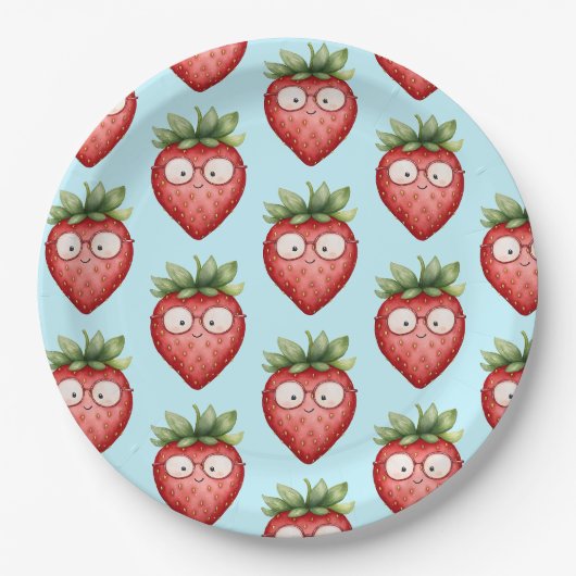 Slimme Aardbei Papieren Bordje (Voorkant)