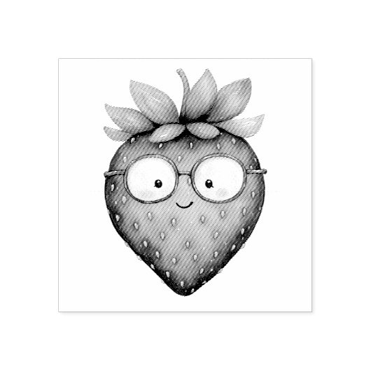 Slimme Aardbei Rubberstempel (Afrduk)