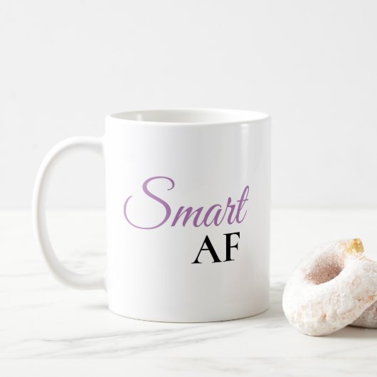 Slimme AF Paarse Uitdrukking Statement Koffiemok (Met donut)