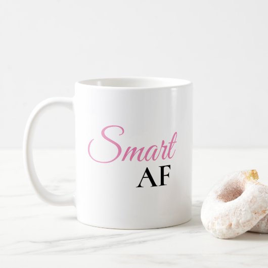 Slimme AF Roze Uitdrukking Statement Koffiemok (Met donut)