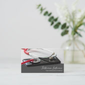 Slimme arts met digitale Smartphone Stethoscoop Visitekaartje (Staand voorkant)