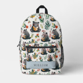 Slimme Beer en bos Kinderen terug naar school Bedrukte Rugzak (Voorkant)