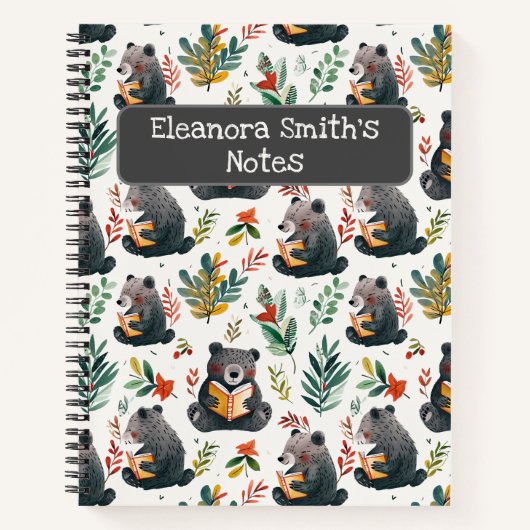 Slimme Beer en bos Kinderen terug naar school Notitieboek (Voorkant)
