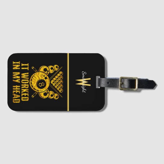 Slimme biljart Gezegde over mentale strategie Bagagelabel (Voorkant (horizontaal))