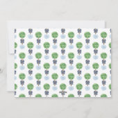 Slimme Blauwe Witte Groene Gemberpot Ornamenten Fo Feestdagenkaart (Achterkant)