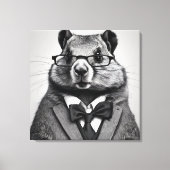 slimme bosmarmot canvas afdruk (Voorkant)