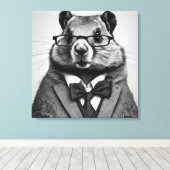 slimme bosmarmot canvas afdruk (Insitu (Houten vloer))