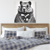 slimme bosmarmot canvas afdruk (Insitu (Slaapkamer))
