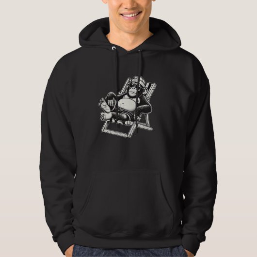 Slimme Chimp Comische Chillerige Chimpansee Hoodie (Voorkant)