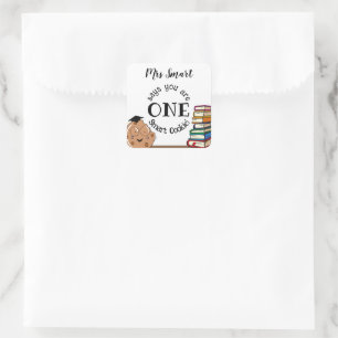 Slimme cookie LERAAR klas einde van het jaar CADEA Vierkante Sticker