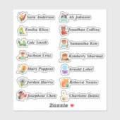 Slimme Dieren Custom Meervoudige Naam Stickers (Vel)