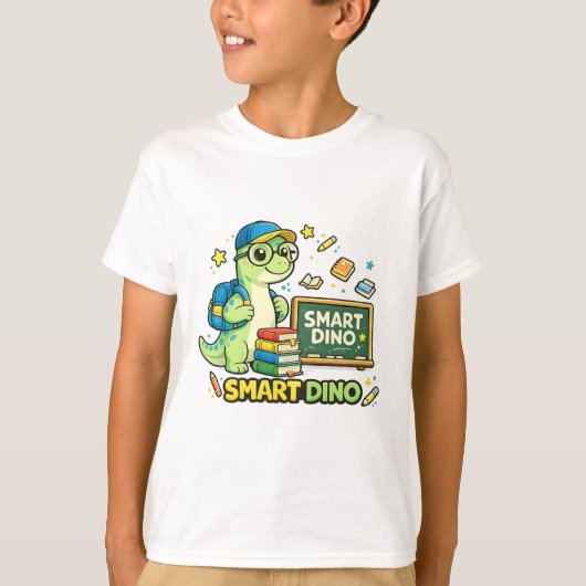 Slimme Dinosaurus Terug naar School T-shirt (Voorkant)