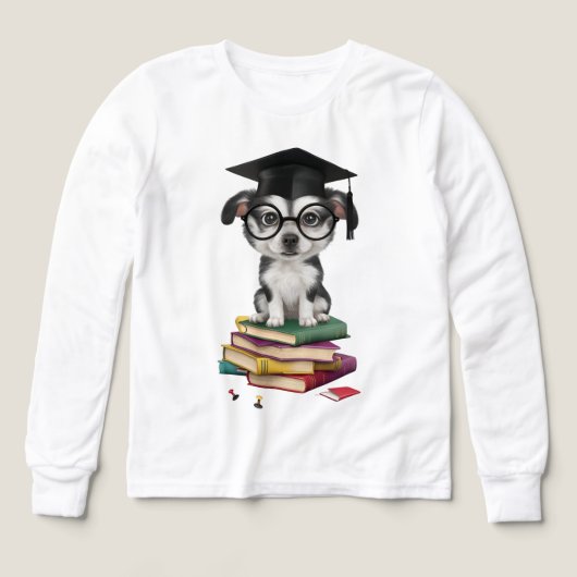 Slimme diploma uitreiking hond sticker – Moppige p (Voorkant)