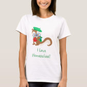 Slimme eekhoorn Ik hou van homeschool T-shirt (Voorkant)