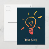 Slimme elektricien voor lichtlamp feestdagenkaart (Voorkant / Achterkant)