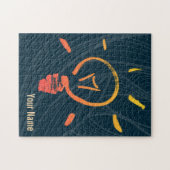 Slimme elektricien voor lichtlamp legpuzzel (Horizontaal)