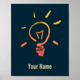 Slimme elektricien voor lichtlamp poster