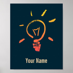 Slimme elektricien voor lichtlamp poster