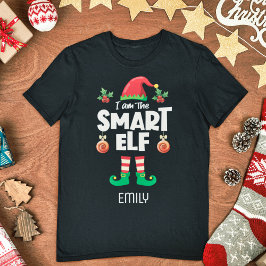 Slimme elf-familie die kerstnaam bij elkaar past t-shirt