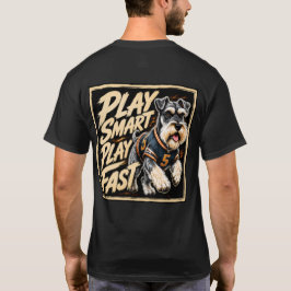 Slimme en snelle Schnauzer voetbal kunst T-shirt