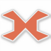 Slimme Gaming Letter X Monogram Sticker (Voorkant)