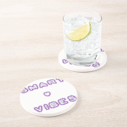 Slimme goede vibes zandsteen onderzetter (Zijkant)