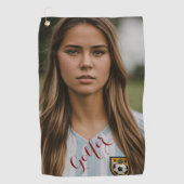 Slimme Golfermeisje Golfhanddoek (Voorkant)