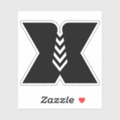 Slimme Grappige Letter X Monogram Sticker (Vel)