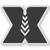 Slimme Grappige Letter X Monogram Sticker (Voorkant)
