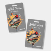 Slimme Hall Pass Badge (Voor- en achterkant)