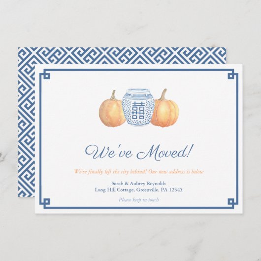 Slimme herfst pompoen adreswijziging aankondiging (Voorkant / Achterkant)