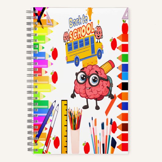 Slimme Hersenen Cartoonschrift voor Kinderen Notitieboek (Voorkant)