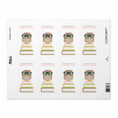 Slimme Hipster Uil Bookplate Etiket (Full Sheet)