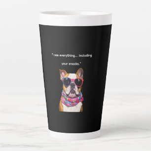 Slimme Hond met Bril – Grappige Nerd Puppy Citaat Latte Mok