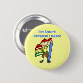 Slimme Jongen Omdat Ik Lees Ronde Button 5,7 Cm (Voorkant /achterkant)