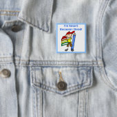 Slimme Jongen Omdat Ik Lees Vierkante Button 5,1 Cm (In situ)