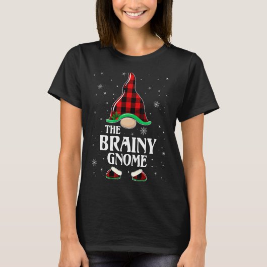 Slimme Kabouter Buffalo Plaid Overeenkomstige Groe T-shirt (Voorkant)