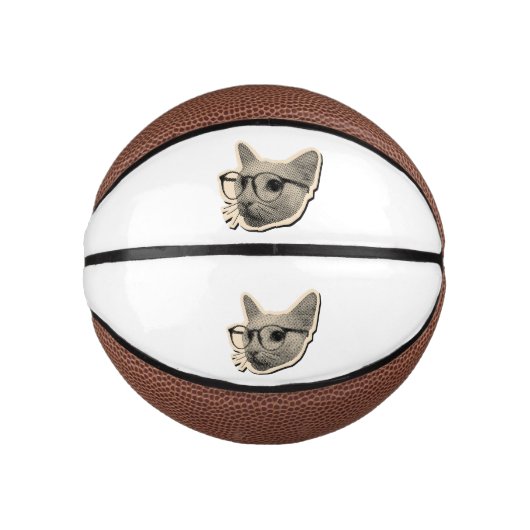 "Slimme kat ontwerp met bril Basketbal (Voorkant)