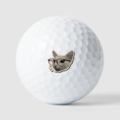 "Slimme kat ontwerp met bril Golfballen (Voorkant)