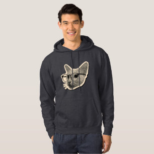 Slimme kat ontwerp met bril  hoodie