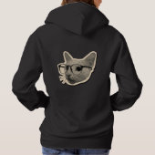 "Slimme kat ontwerp met bril Hoodie (Achterkant)