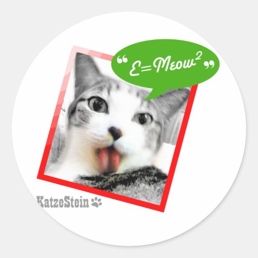 slimme kat ronde sticker (Voorkant)