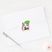 slimme kat ronde sticker (Envelop)